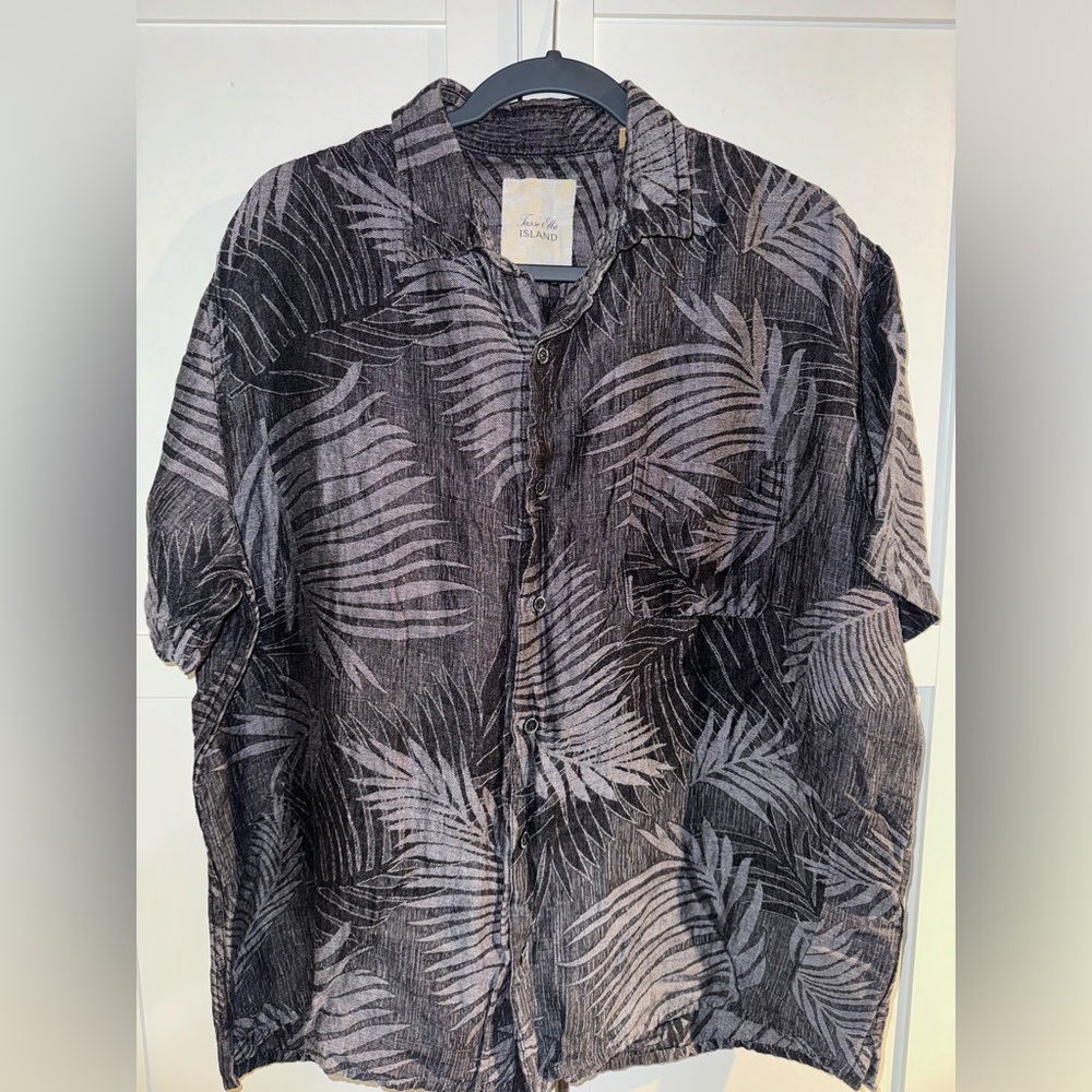 Tasso Elba Island Men’s Hawaiian Tropical Linen/Silk Shirt: Size XXL